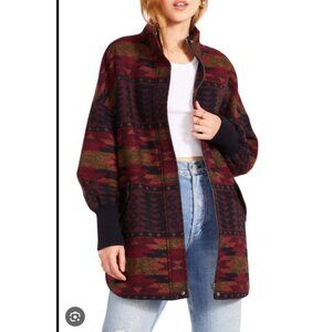 BB Dakota By Steve Madden Cabin Fever Oversize Coat XS Southwestern Aztec